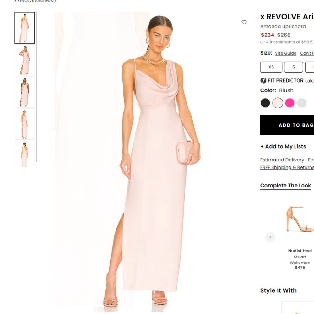 Amanda Uprichard Arial Blush Pink Bridesmaid Dress One Shoulder Full Length